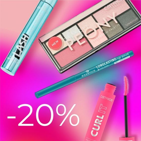 - 20% на макияж для глаз ESSENCE и CATRICE